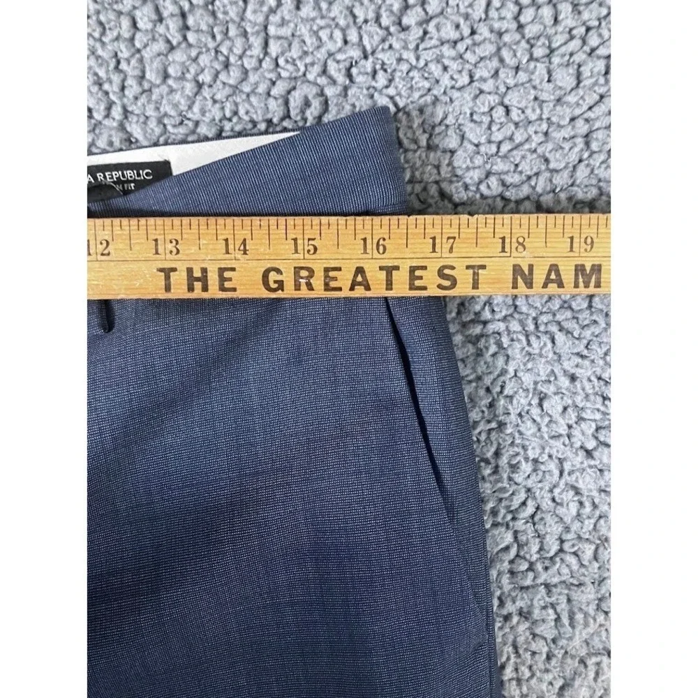 Banana Republic Mens 32x34 Tailored Slim Fit Dark Navy‎ Sharkskin Dress Pants